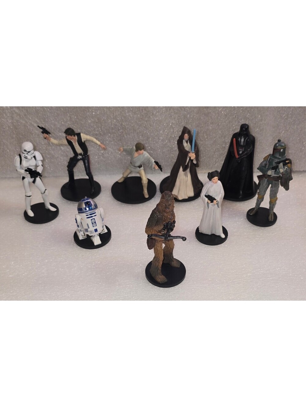 Star Wars Disney Store Lot of 9 Action Figures on Base